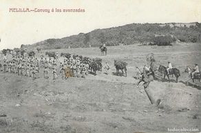 Postales: MELILLA - CONVOY Á LAS AVANZADAS - FOTOTIPIA CASTAÑEIRA Y ALVAREZ - S/C